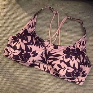 Aerie Purple Floral Sports Bra